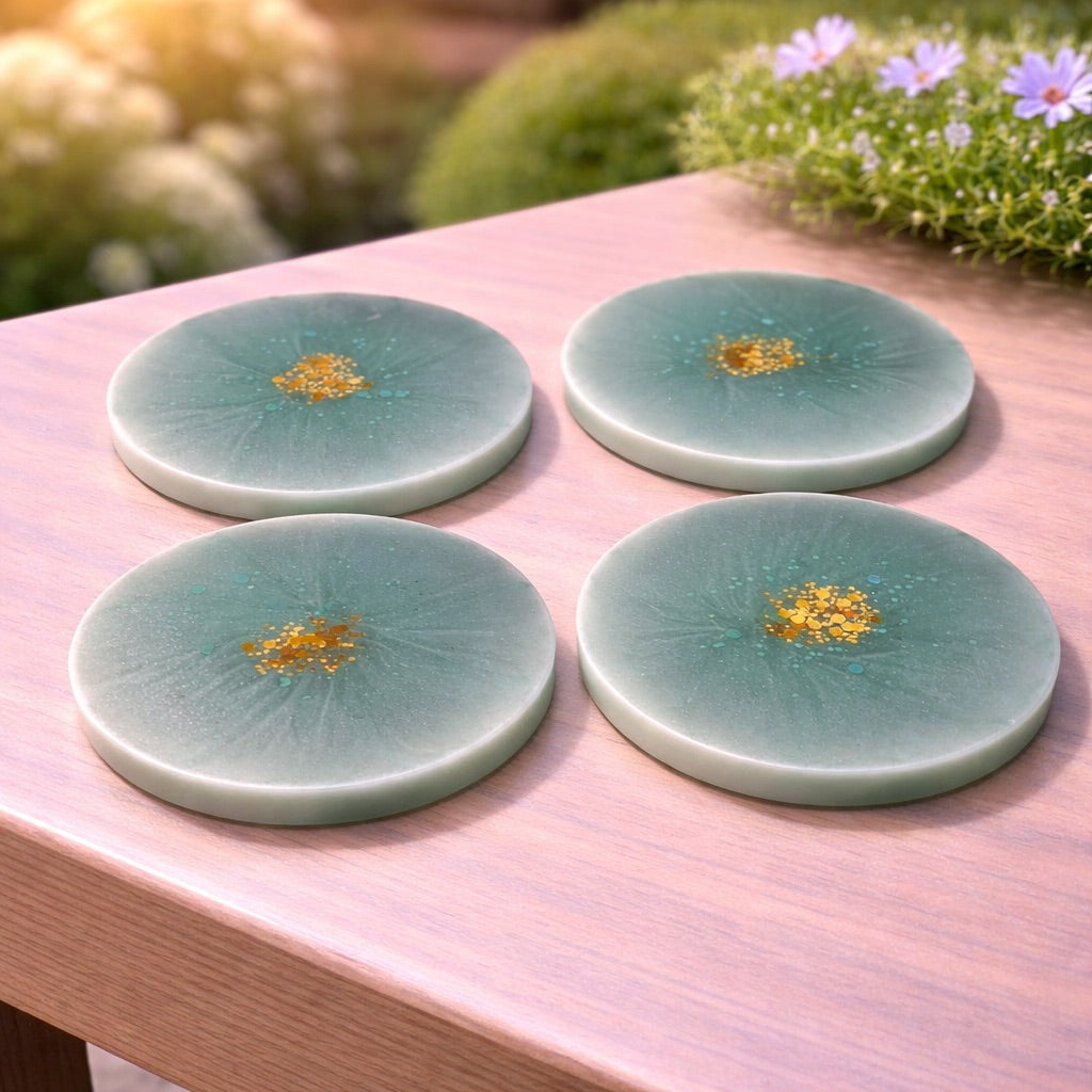 Handgemachte Untersetzter aus Resin