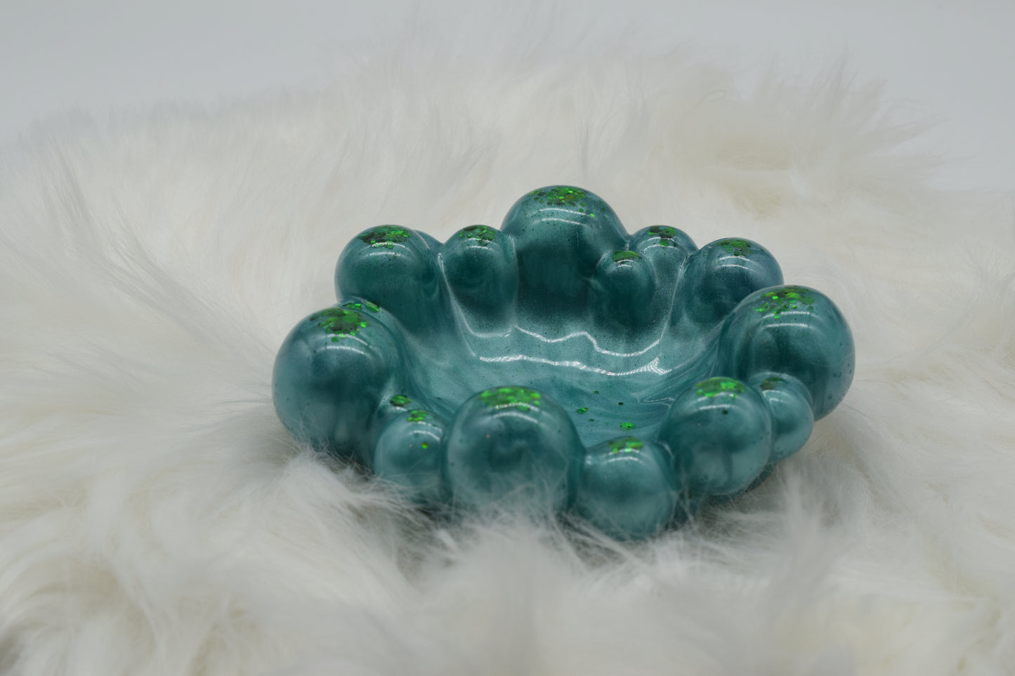 Handgemachte Epoxidharz Schale in Türkis-Grün | Schmuckablage & Dekoschale