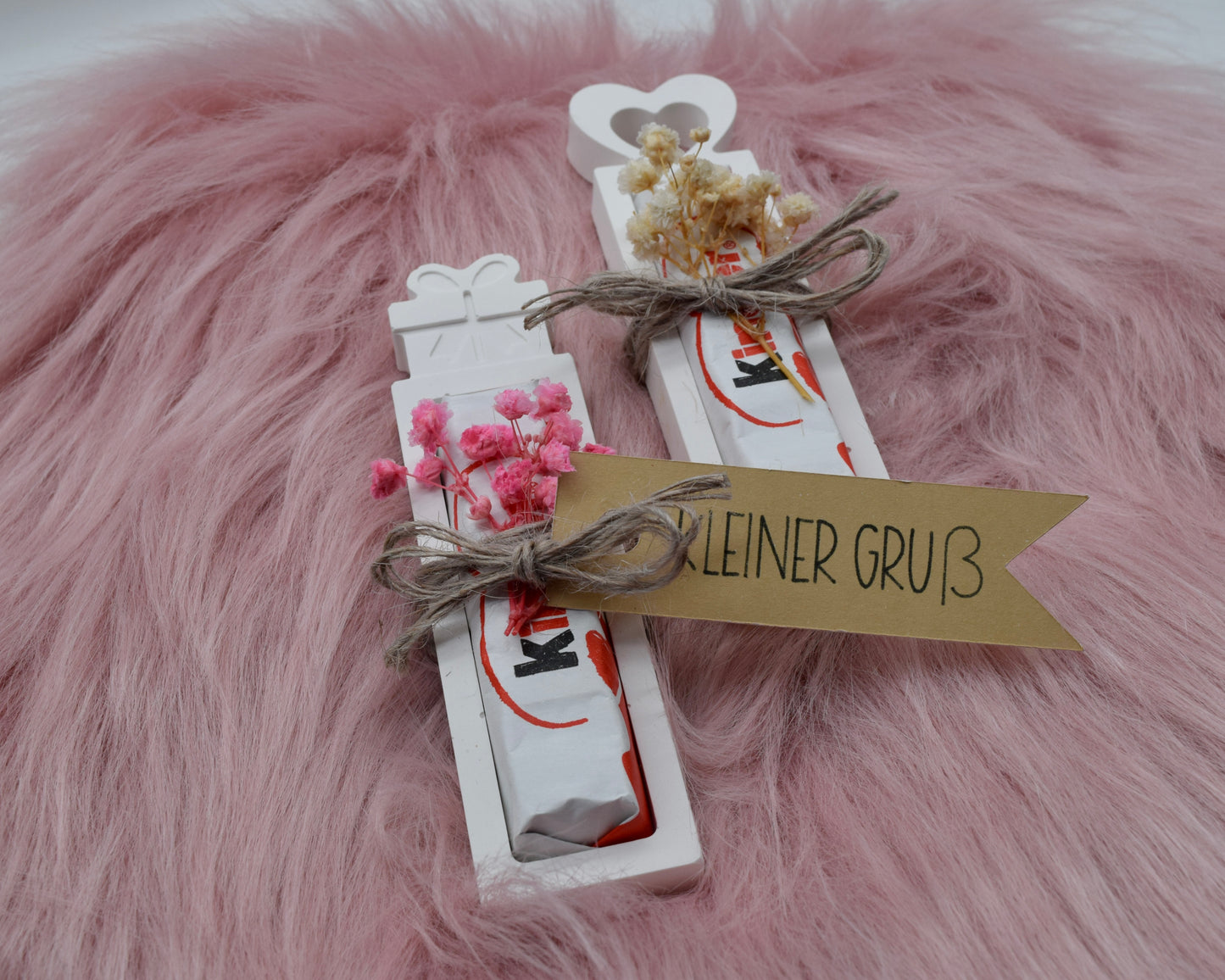 Mitbringsel Geschenk – Handgemachte Gießpulver-Halterung für Kinderriegel oder Merci