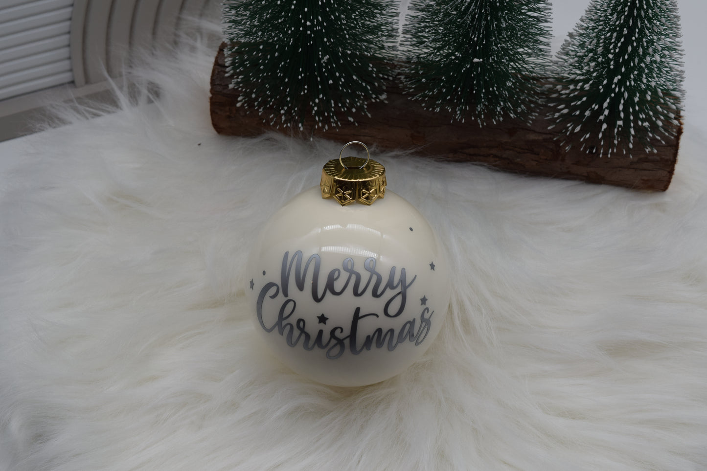 Weihnachtskugel „Merry Christmas“ aus Glas | 6 cm & 8 cm | Verschiedene Farben