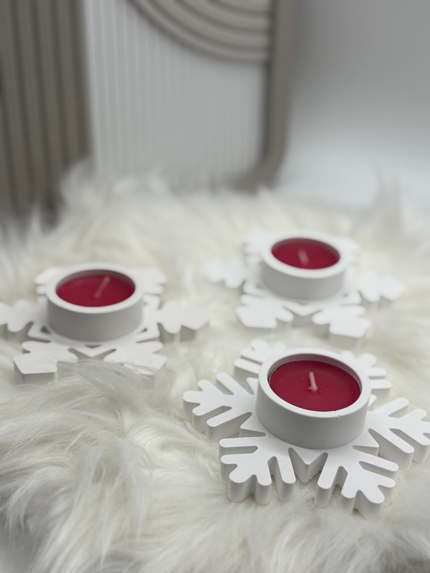 Teelichthalter Schneeflocke 3er Set | Handgemachter Kerzenhalter Winter & Weihnachten