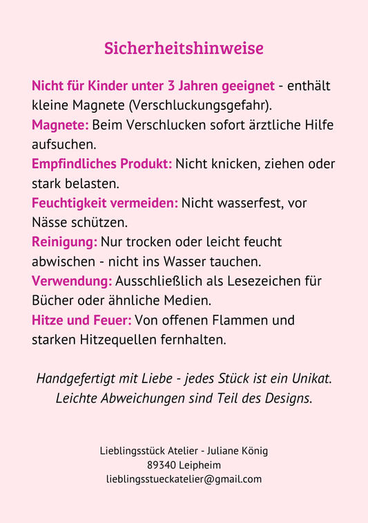 Magnetisches Lesezeichen Bookish Girly