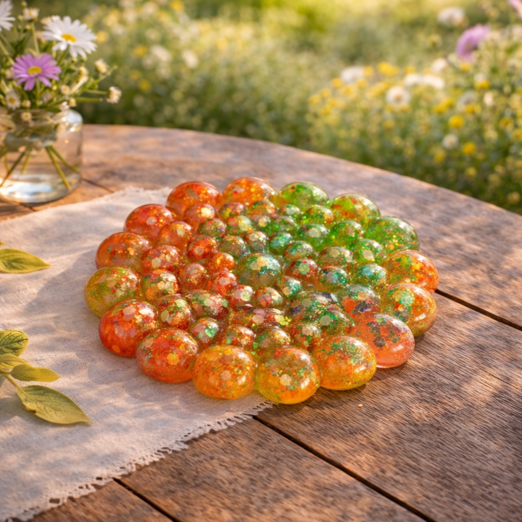 Handgemachte Untersetzter aus Resin