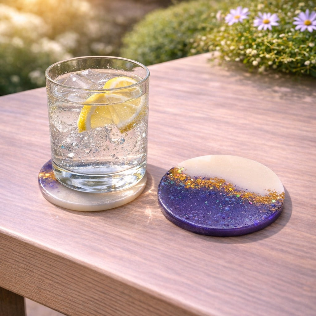 Handgemachte Untersetzter aus Resin