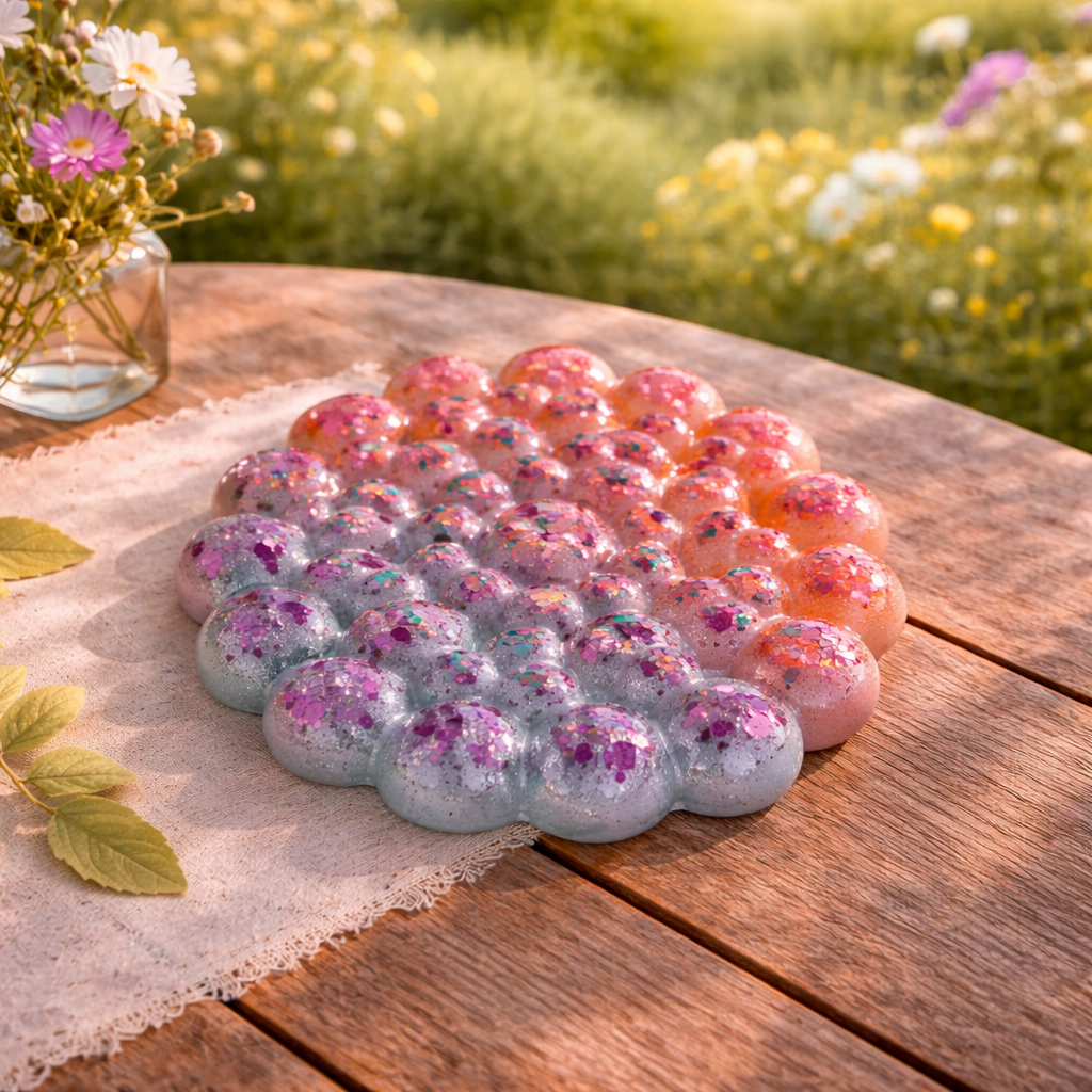 Handgemachte Untersetzter aus Resin