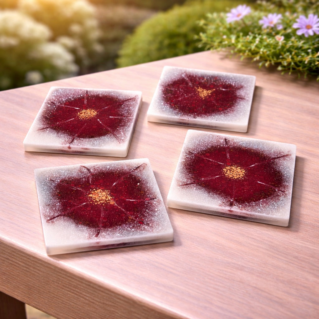 Handgemachte Untersetzter aus Resin