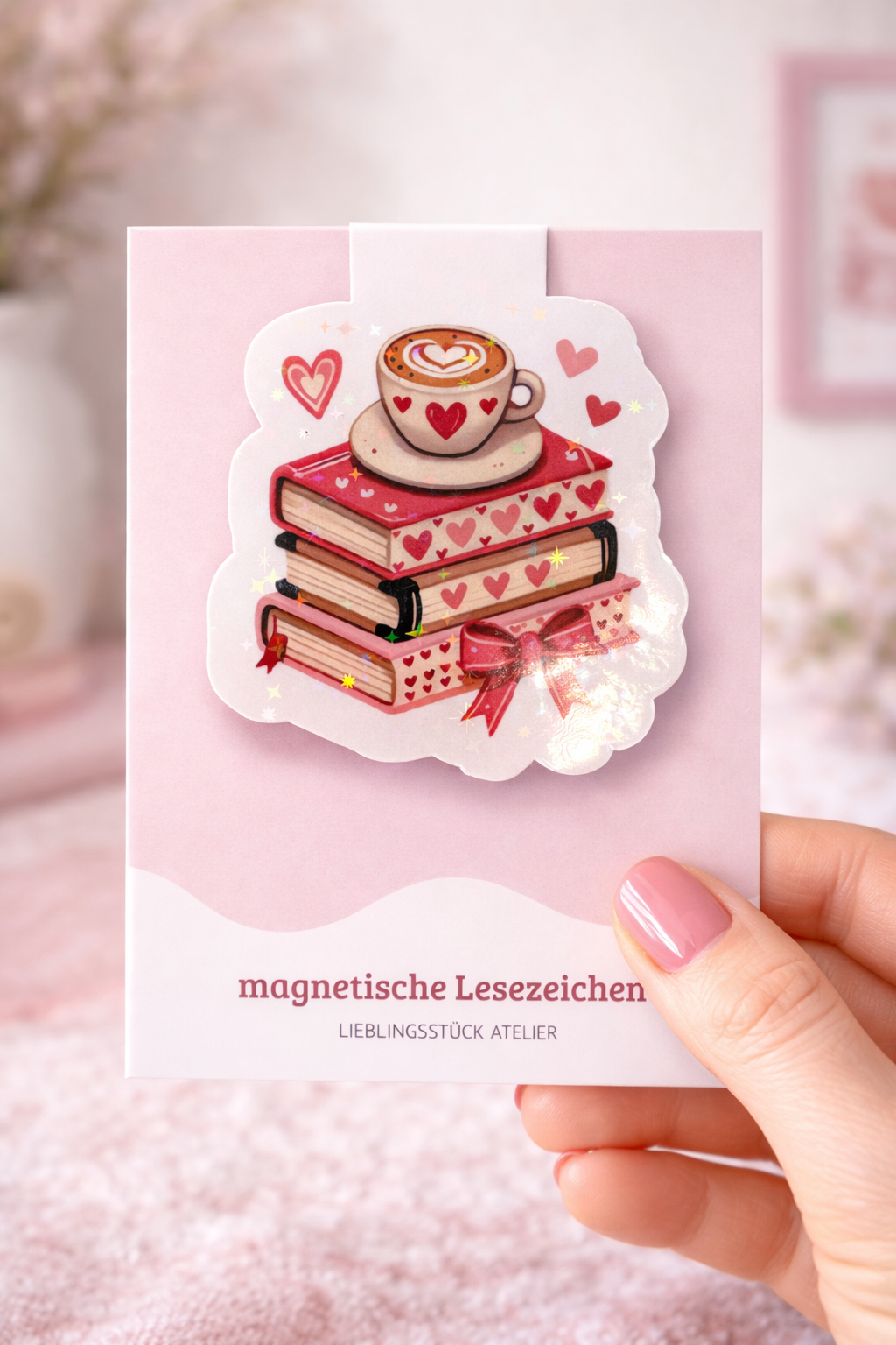 Magnetisches Lesezeichen Bücher & Kaffee