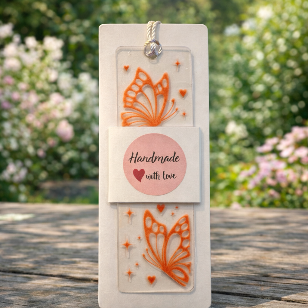 Acryl Lesezeichen mit Quaste | Schmetterling Design