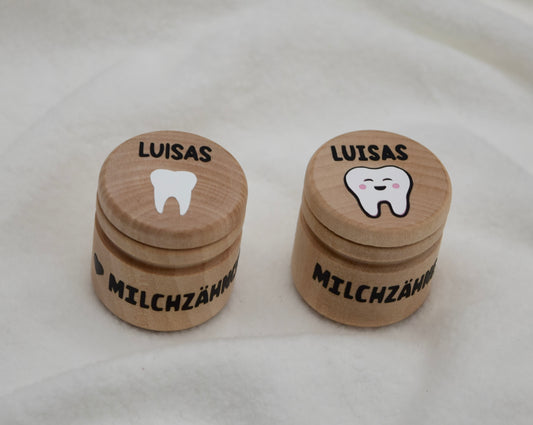 Personalisierte Milchzahndose aus Holz – Erinnerungsdose für Kinder, Geschenk zur Zahnfee, Geburt oder Taufe