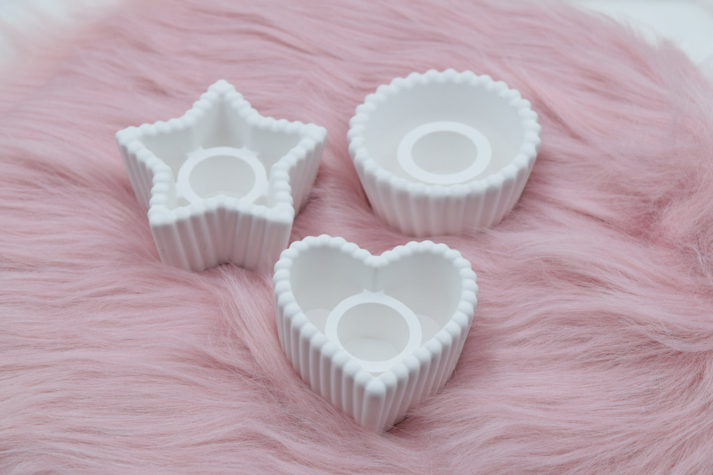 Kerzenständer Herz, Stern & Rund – handgemacht aus Gießpulver | stilvolle Deko & Geschenkidee