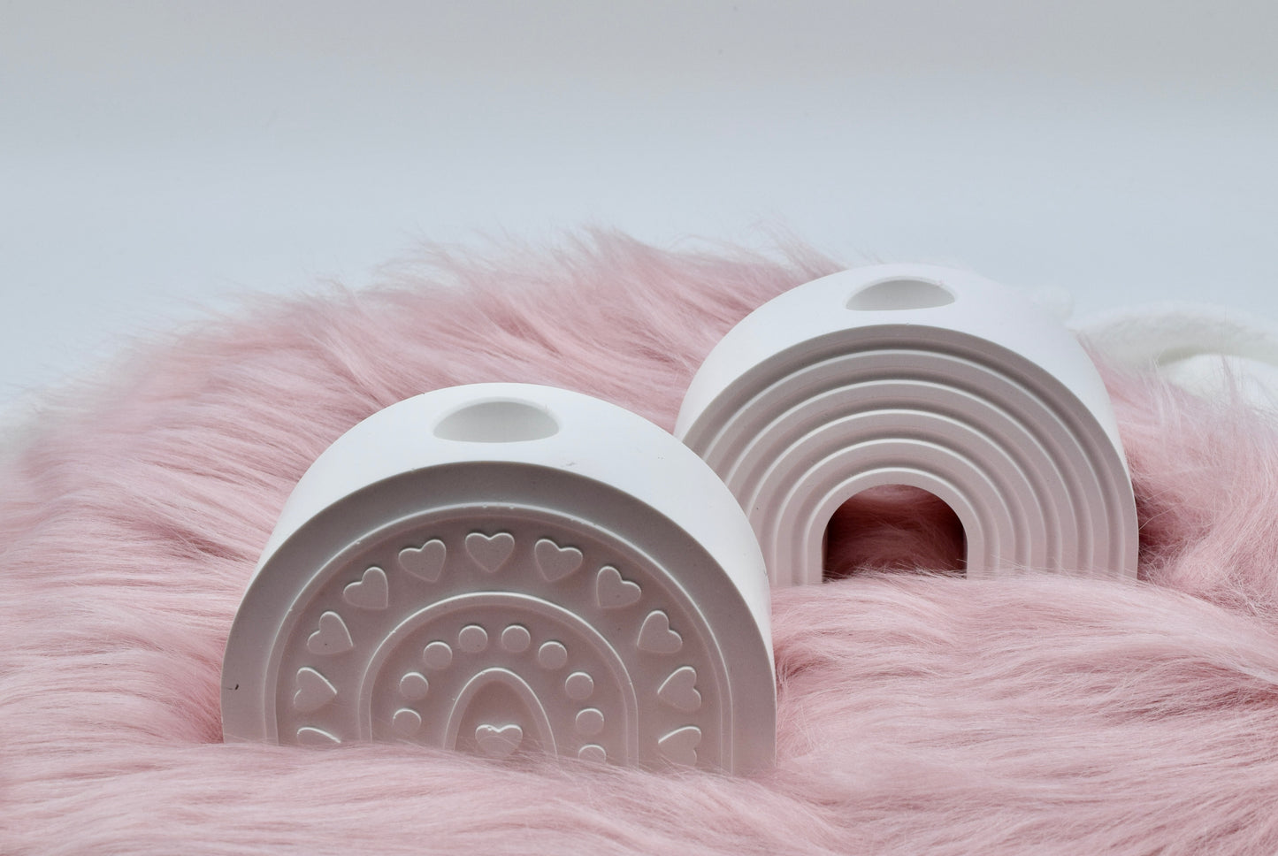 Kerzenständer Regenbogen Set – handgegossen aus Gießpulver | Deko Kerzenhalter