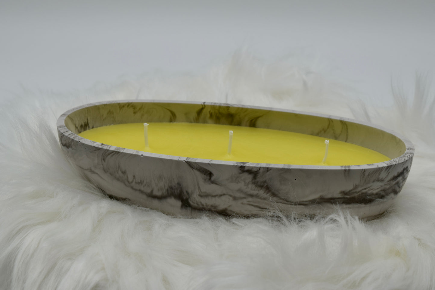 Große handgemachte Jesin-Duftkerze im Marmor-Look | Sojawachs | Boho-Deko & Geschenkidee