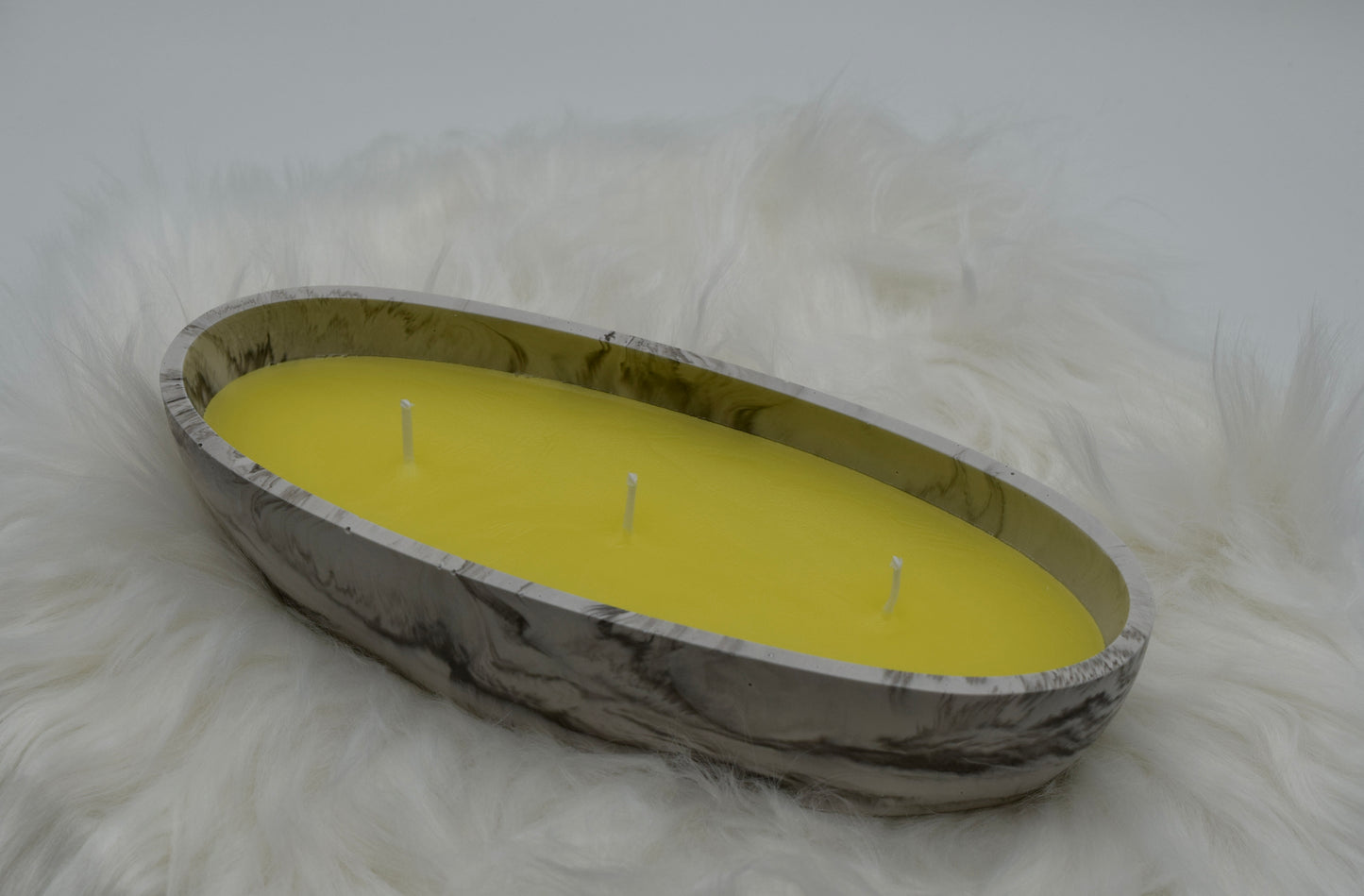 Große handgemachte Jesin-Duftkerze im Marmor-Look | Sojawachs | Boho-Deko & Geschenkidee