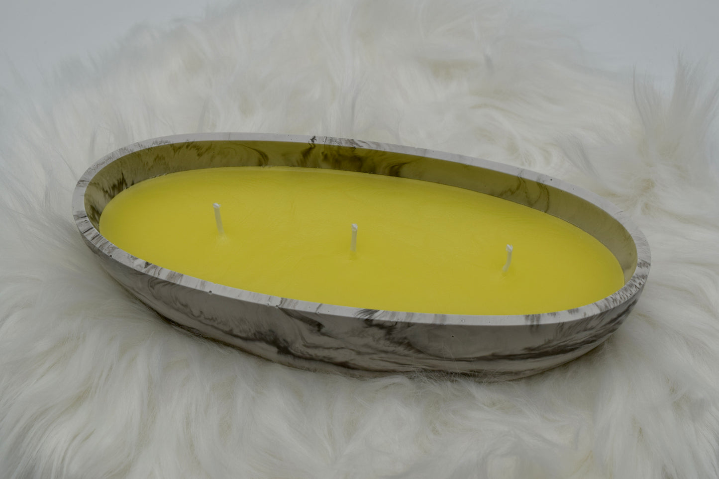 Große handgemachte Jesin-Duftkerze im Marmor-Look | Sojawachs | Boho-Deko & Geschenkidee