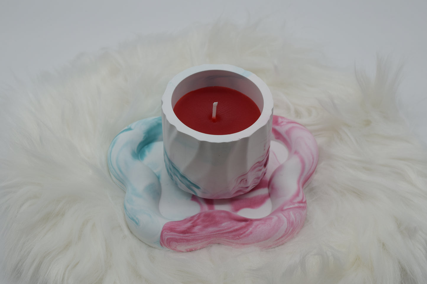 Handgemachte Kerzenschale & Duftkerze Set im Marmor-Look | Deko & Geschenkidee