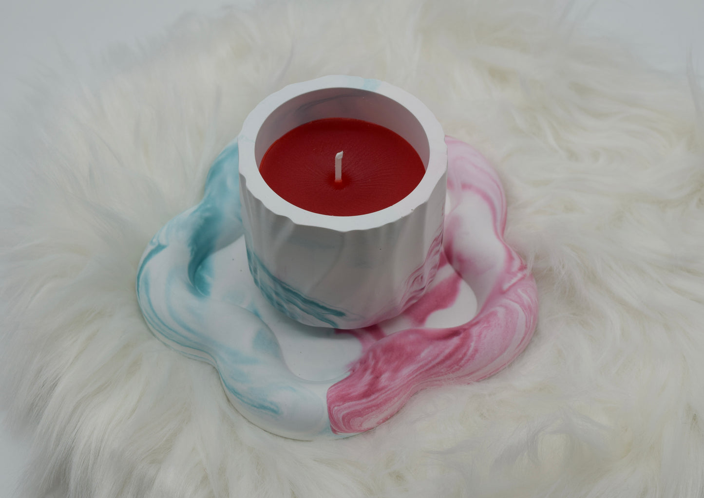 Handgemachte Kerzenschale & Duftkerze Set im Marmor-Look | Deko & Geschenkidee