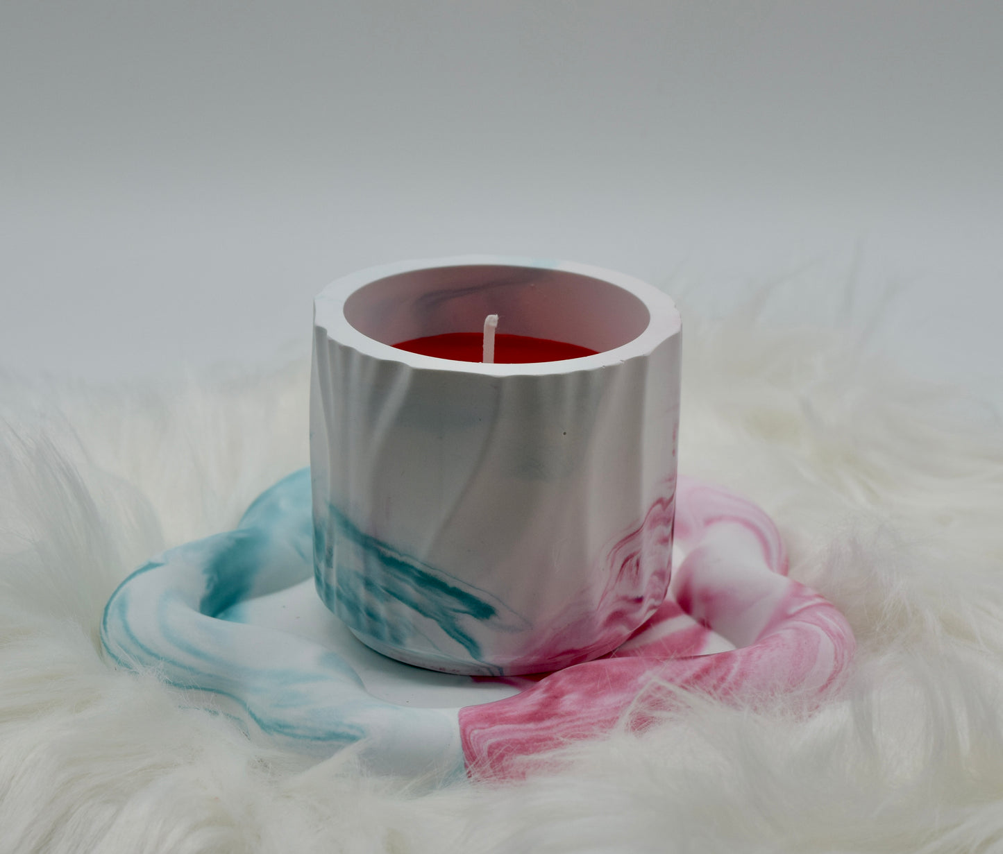 Handgemachte Kerzenschale & Duftkerze Set im Marmor-Look | Deko & Geschenkidee