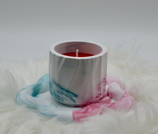 Handgemachte Kerzenschale & Duftkerze Set im Marmor-Look | Deko & Geschenkidee