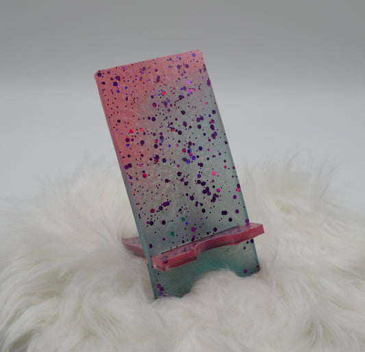 Handgemachter Handyhalter aus Epoxidharz mit Glitzer – Resin Phone Stand