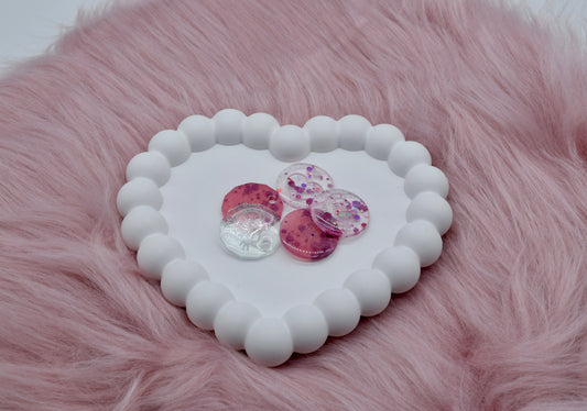 Herzförmiger Bubble Dekoteller aus Gießpulver – Schmuckablage & Tablett