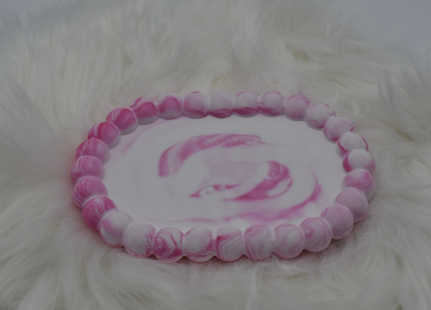 Ovaler Bubble Dekoteller aus Gießpulver – Schmuckablage & Tablett