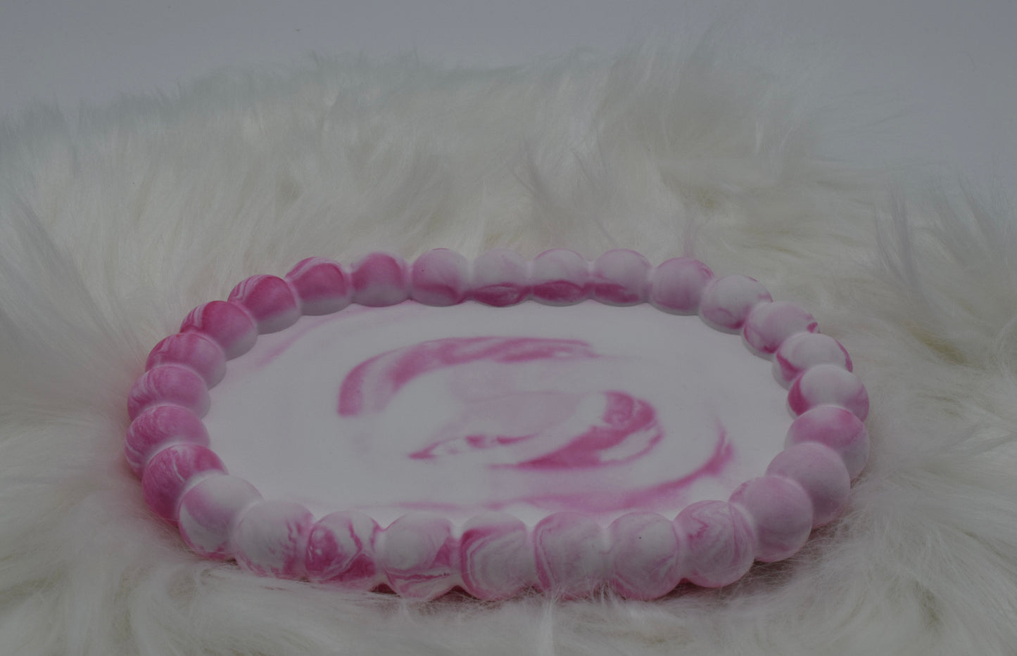 Ovaler Bubble Dekoteller aus Gießpulver – Schmuckablage & Tablett