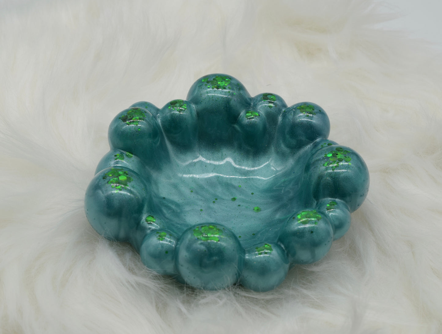 Handgemachte Epoxidharz Schale in Türkis-Grün | Schmuckablage & Dekoschale