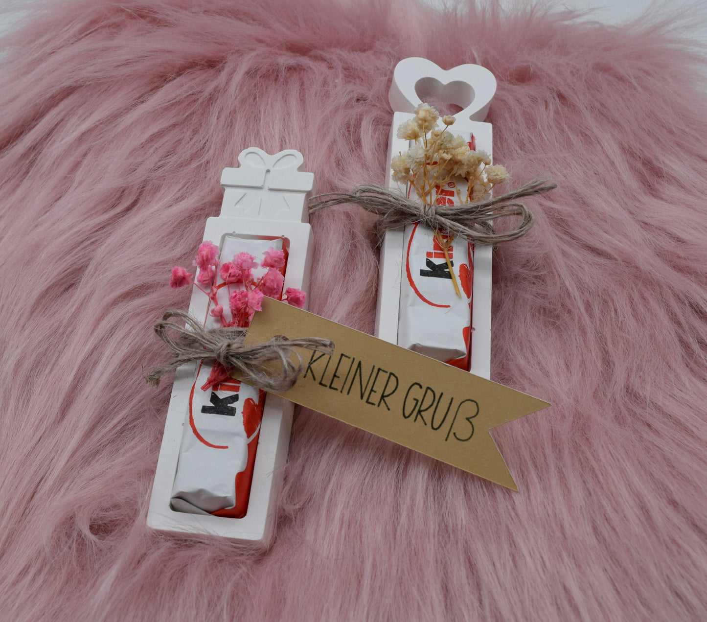 Mitbringsel Geschenk – Handgemachte Gießpulver-Halterung für Kinderriegel oder Merci