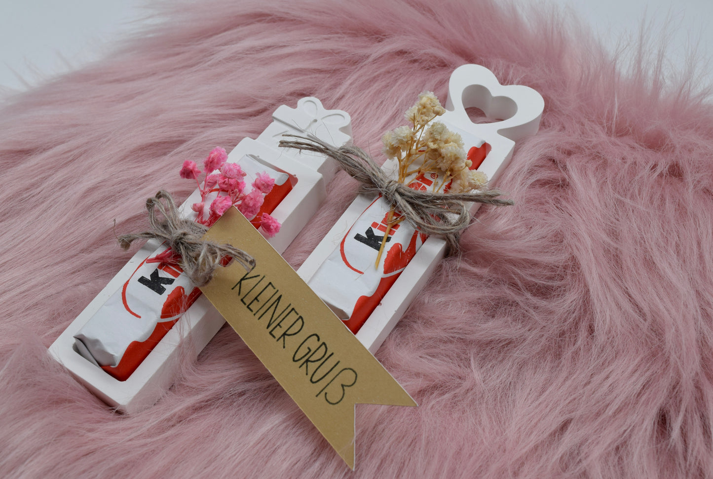 Mitbringsel Geschenk – Handgemachte Gießpulver-Halterung für Kinderriegel oder Merci