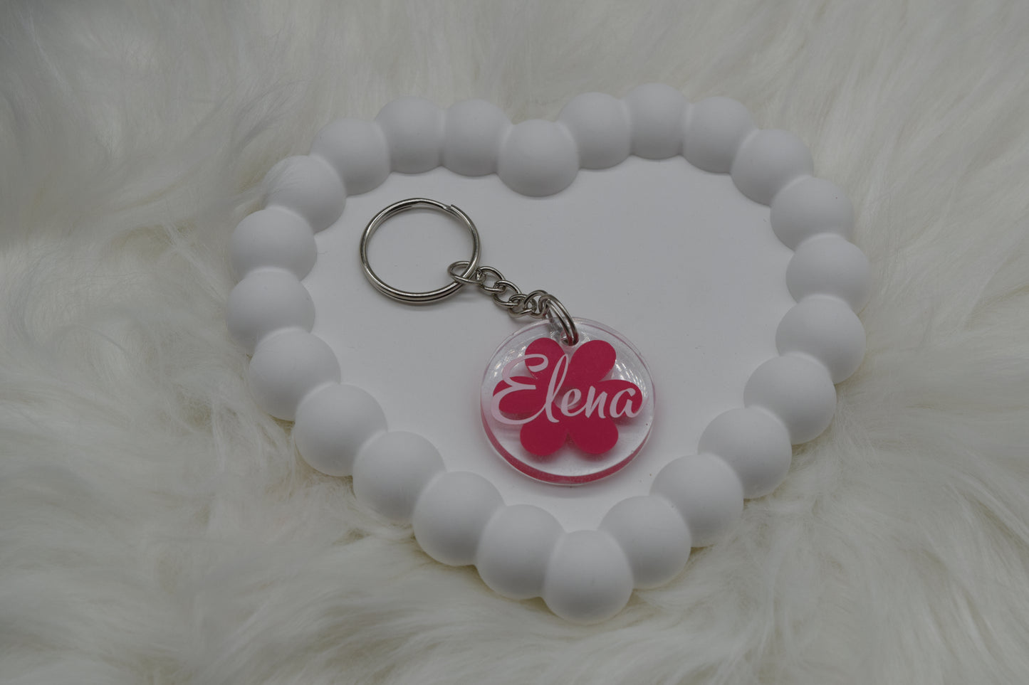 Personalisierter Schlüsselanhänger aus Resin – mit Wunschname & Design (Herz, Blume, Farbklecks)