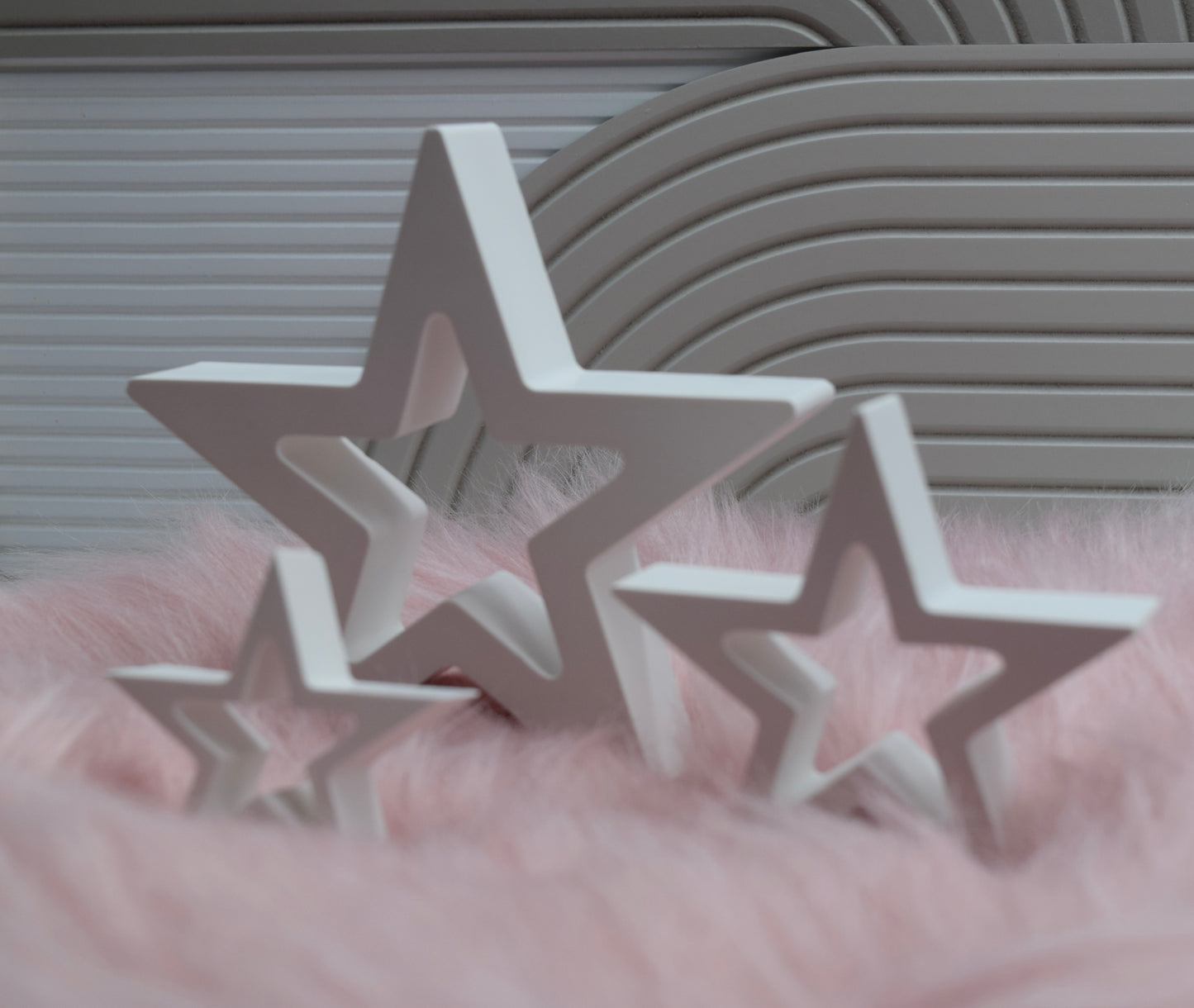 Dekosterne Set aus Gießpulver – Handgemachte Sterne in Weiß | Minimalistische Weihnachts- & Winterdeko