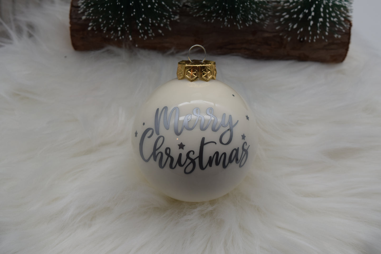 Weihnachtskugel „Merry Christmas“ aus Glas | 6 cm & 8 cm | Verschiedene Farben