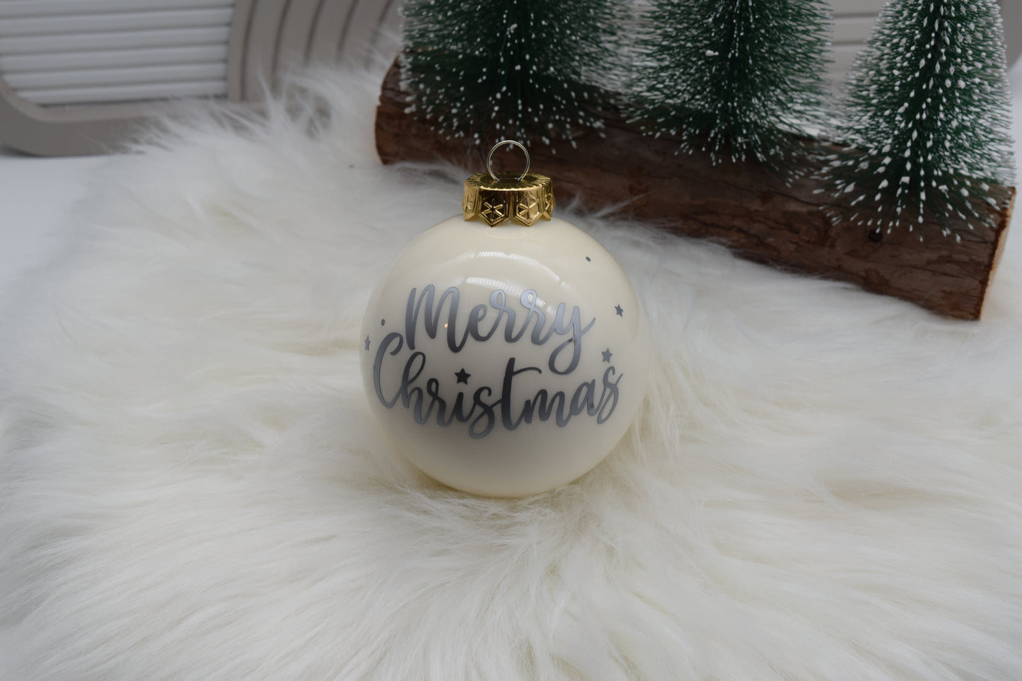 Weihnachtskugel „Merry Christmas“ aus Glas | 6 cm & 8 cm | Verschiedene Farben