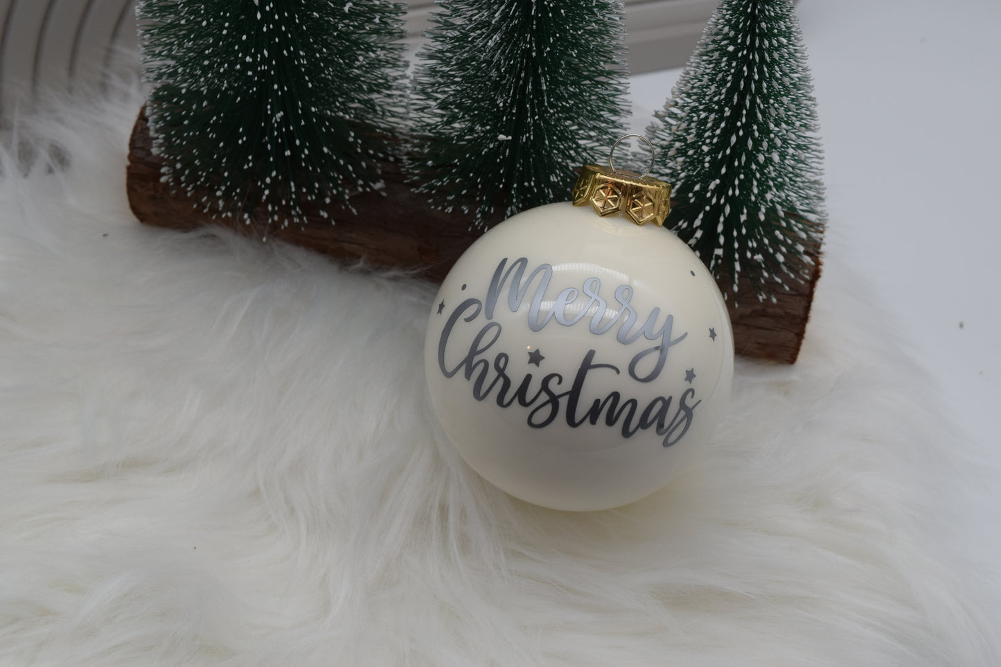 Weihnachtskugel „Merry Christmas“ aus Glas | 6 cm & 8 cm | Verschiedene Farben