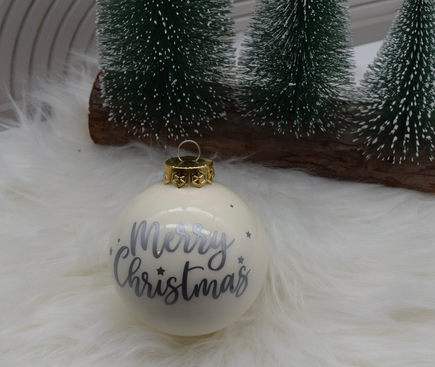 Weihnachtskugel „Merry Christmas“ aus Glas | 6 cm & 8 cm | Verschiedene Farben