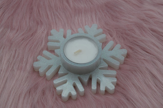 Teelichthalter Schneeflocke aus Epoxidharz – Winterliche Deko & Geschenkidee