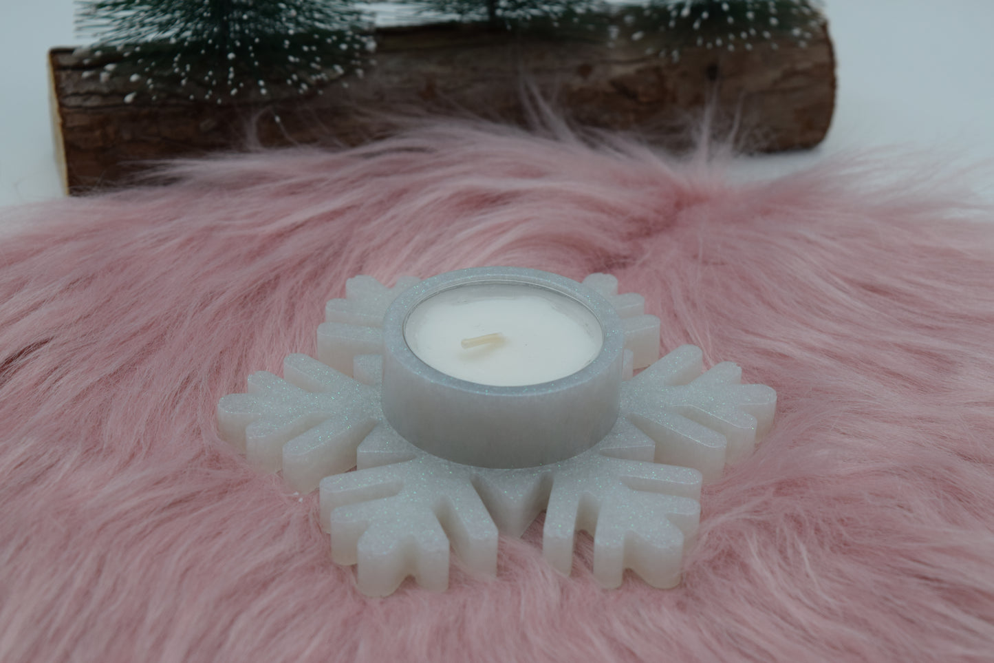 Teelichthalter Schneeflocke aus Epoxidharz – Winterliche Deko & Geschenkidee