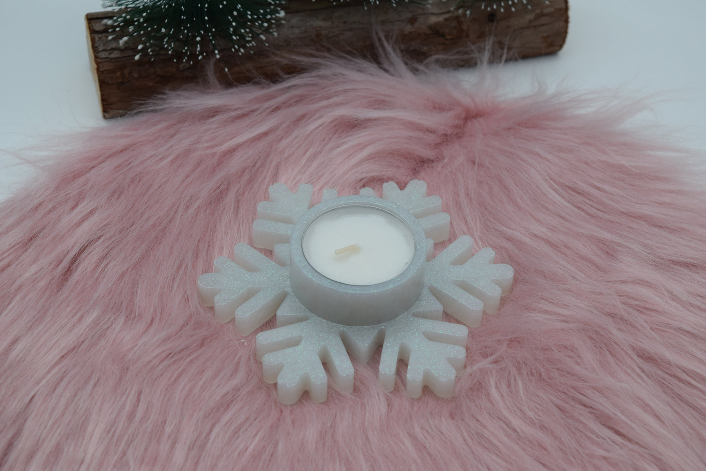 Teelichthalter Schneeflocke aus Epoxidharz – Winterliche Deko & Geschenkidee