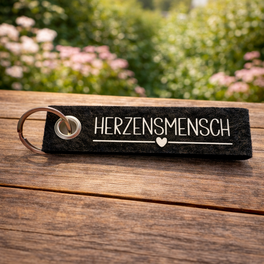 Filz Schlüsselanhänger – Herzensmensch