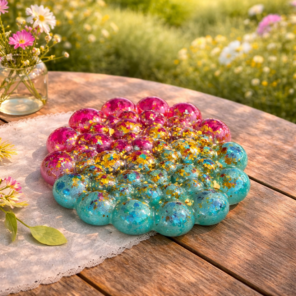 Handgemachte Untersetzter aus Resin