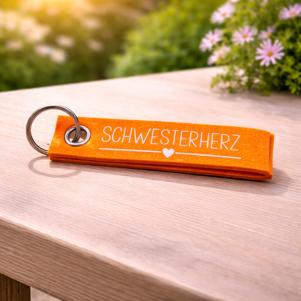 Filz Schlüsselanhänger – Schwesterherz