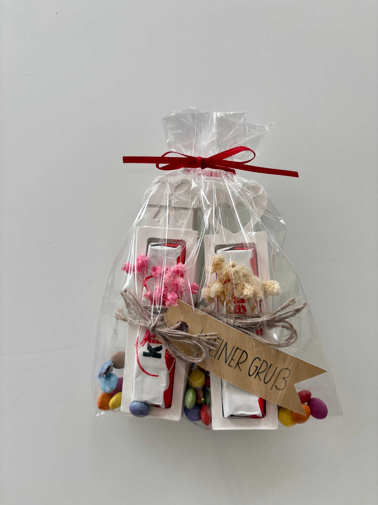 Mitbringsel Geschenk – Handgemachte Gießpulver-Halterung für Kinderriegel oder Merci