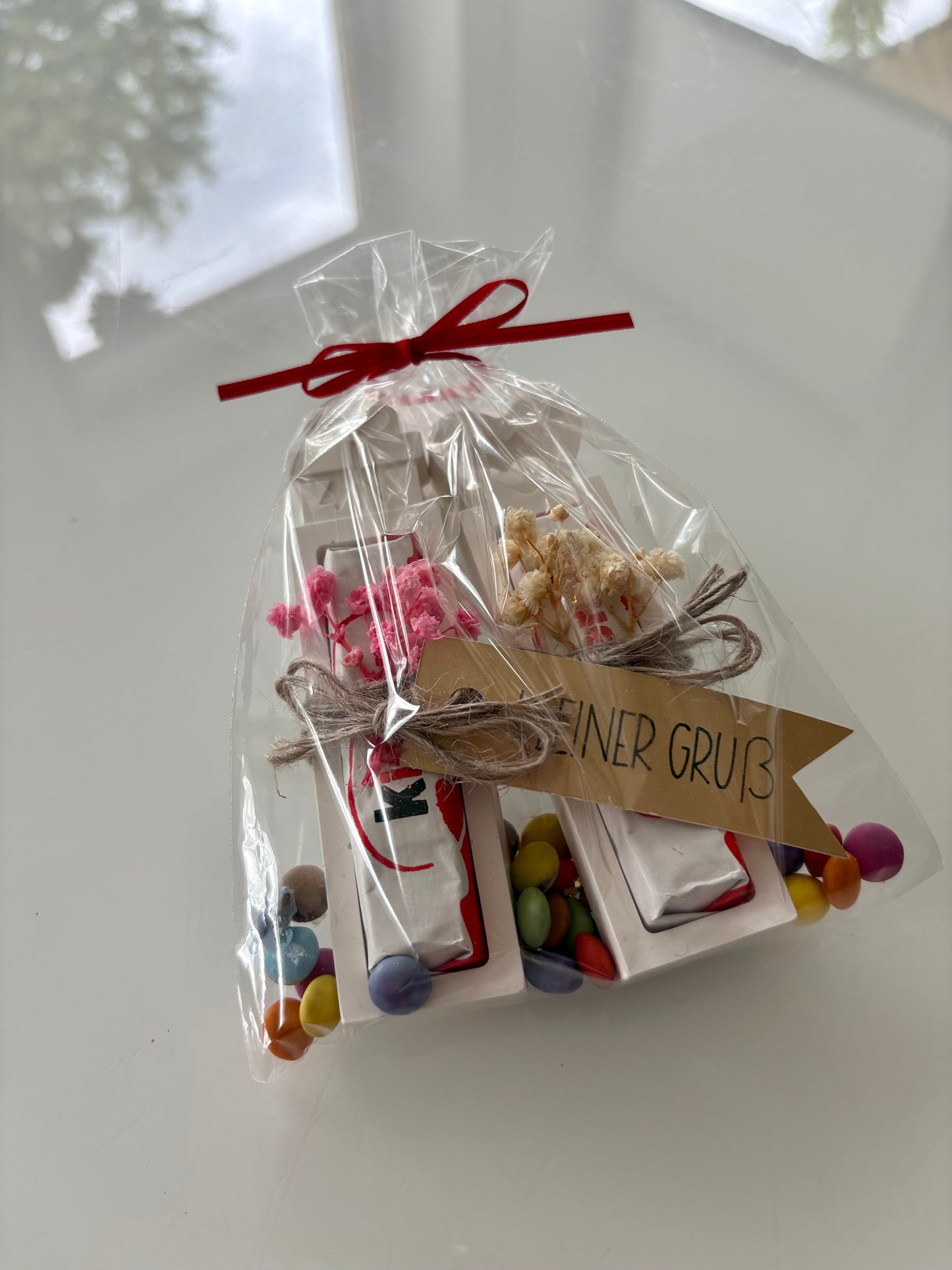 Mitbringsel Geschenk – Handgemachte Gießpulver-Halterung für Kinderriegel oder Merci