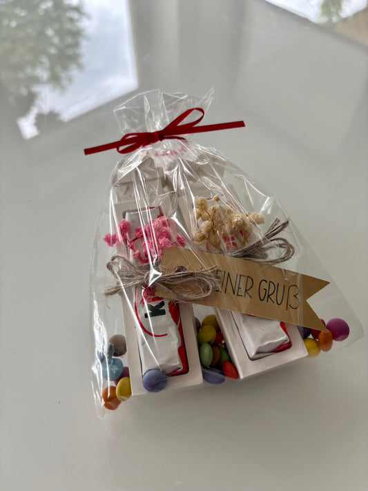 Mitbringsel Geschenk – Handgemachte Gießpulver-Halterung für Kinderriegel oder Merci