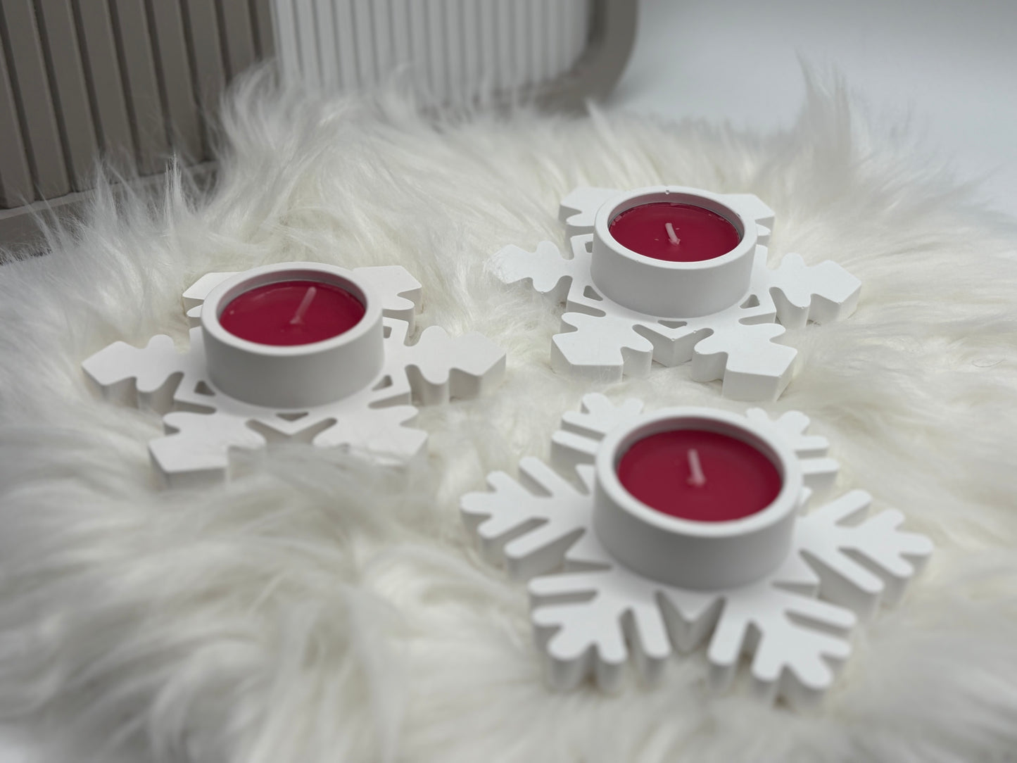Teelichthalter Schneeflocke 3er Set | Handgemachter Kerzenhalter Winter & Weihnachten