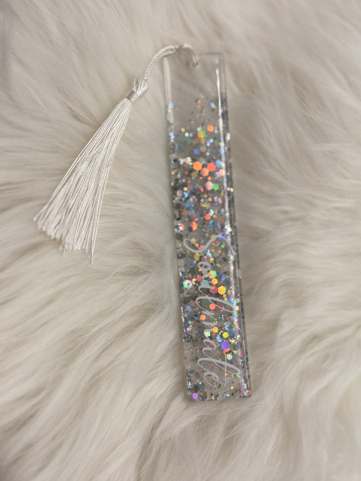 Lesezeichen Soulmate – Glitzer silber personalisierbar