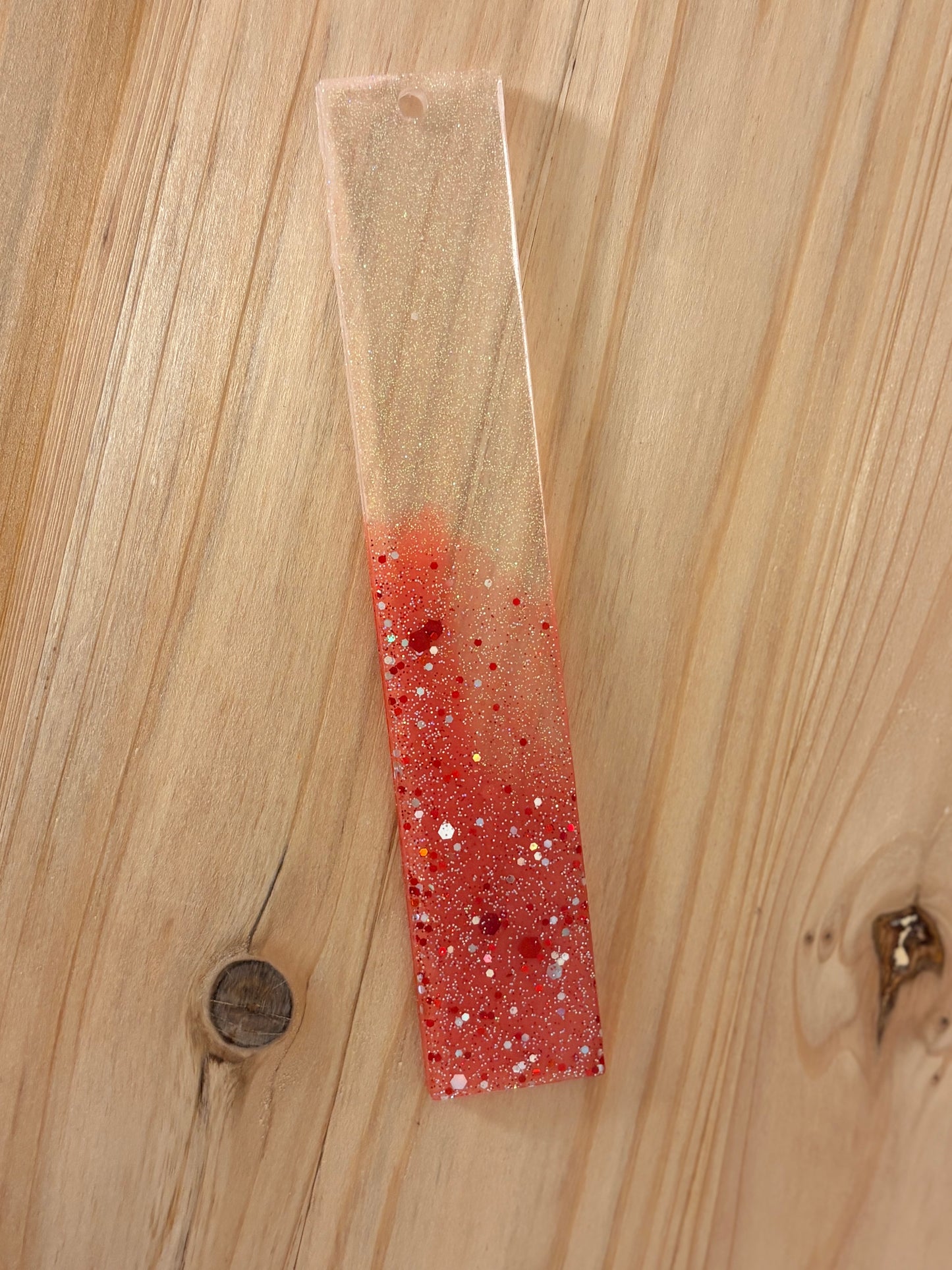 Resin Glitzer Lesezeichen - Rot