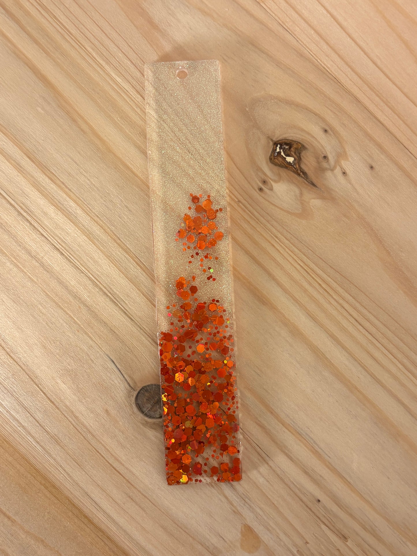 Resin Glitzer Lesezeichen - Gold-orange