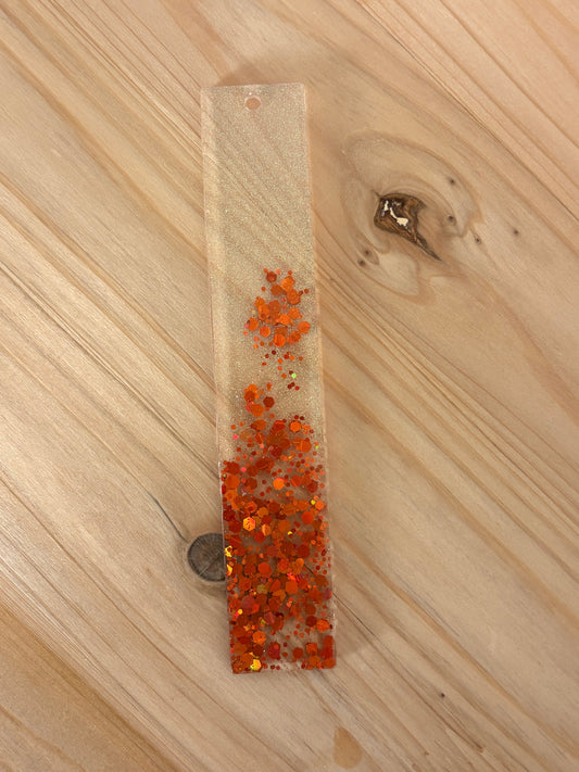 Resin Glitzer Lesezeichen - Gold-orange