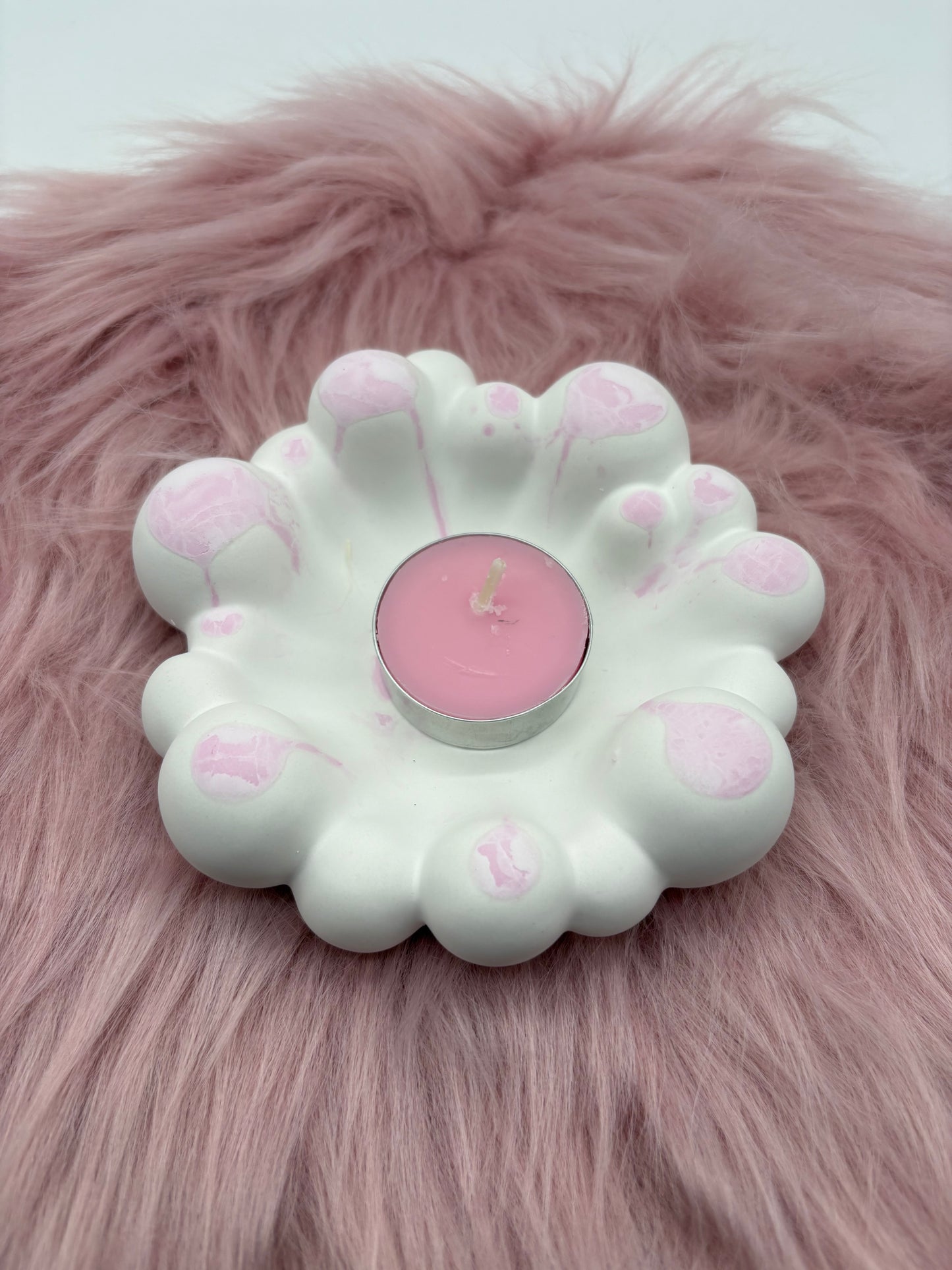 Bubble-Schale aus Gießpulver – Handgemachte Schmuckablage & Kerzenhalter – Moderne Deko